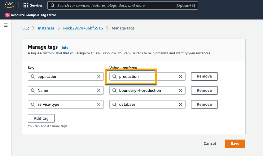 AWS EC2 Update Tags